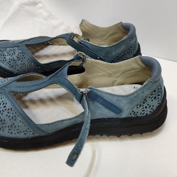 Jambu Creek Denim Daffodil Classic T-Strap Flats Mary Janes 8.5M Adjustable EUC - Picture 11 of 12